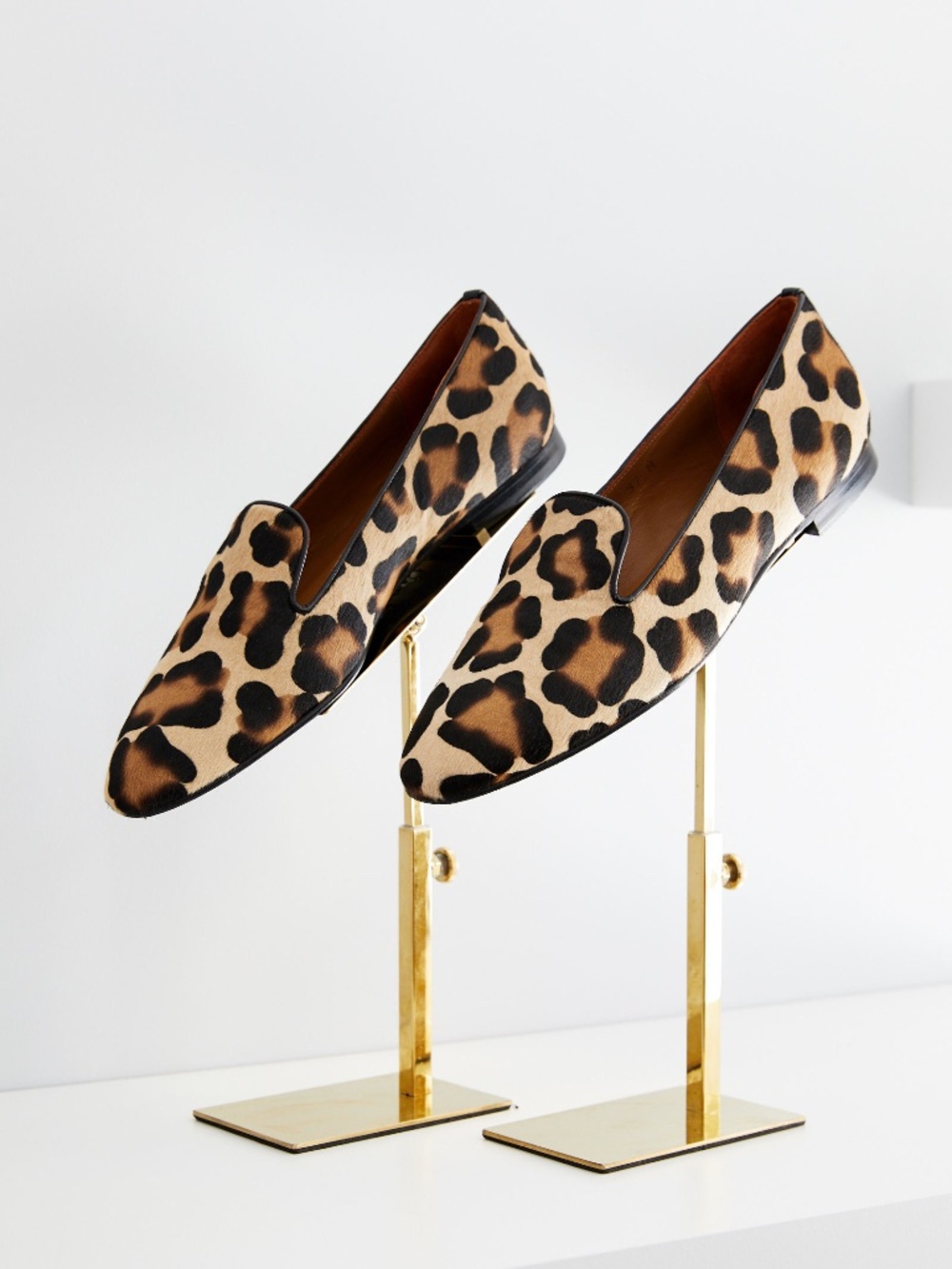 Margaux Leopard Pony Hair Flat Loafers, Animal Print Leather Worn 1x, 41.5 US 11